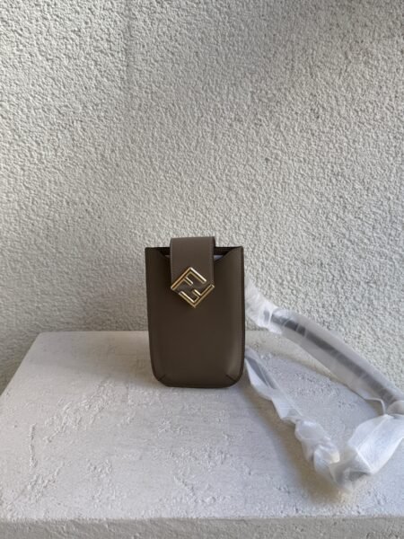 Fendi O'Lock Vertical Leather Phone Pouch