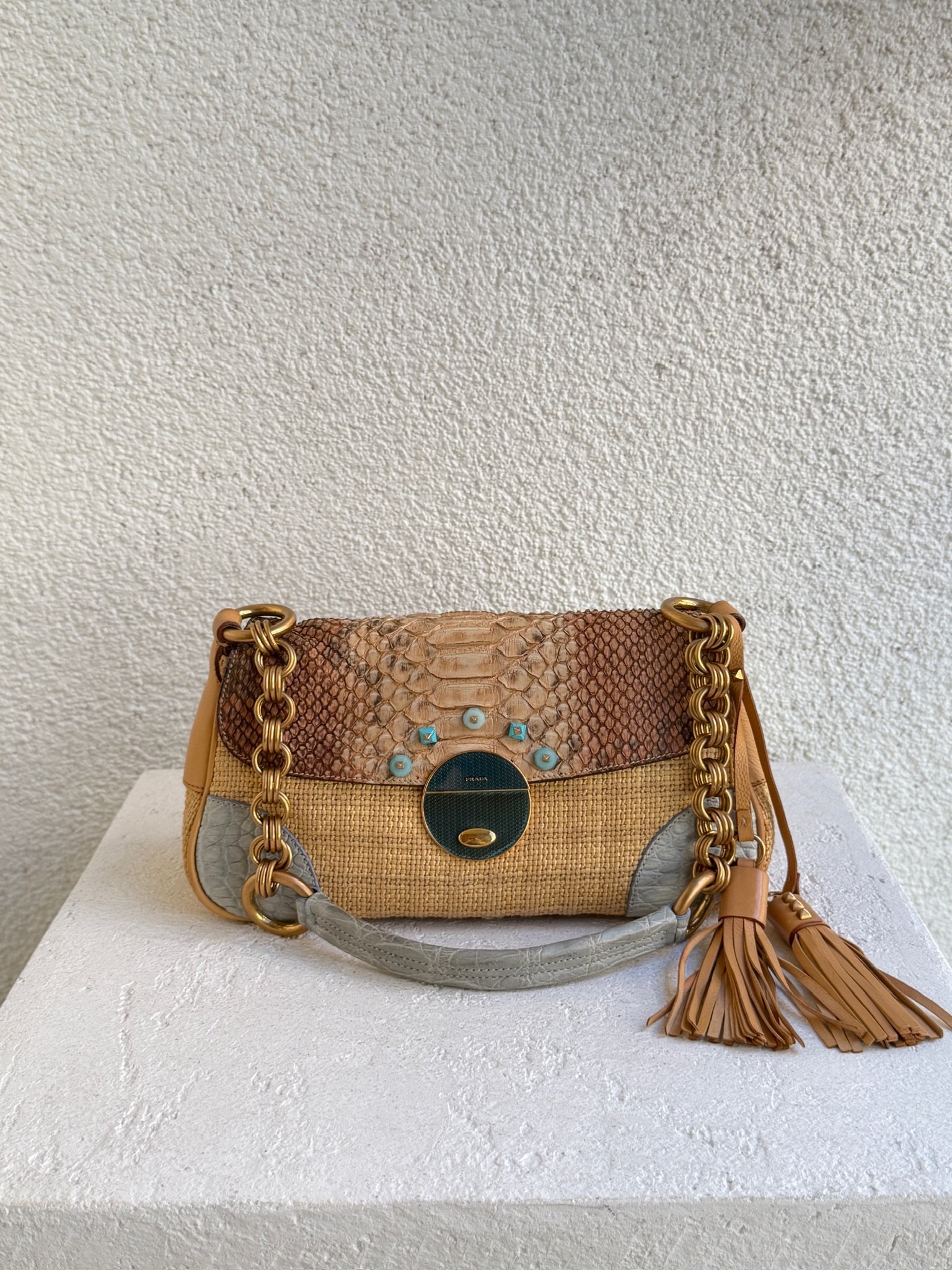 Prada Raffia Basket 2-Way Shoulder Bag - Image 22