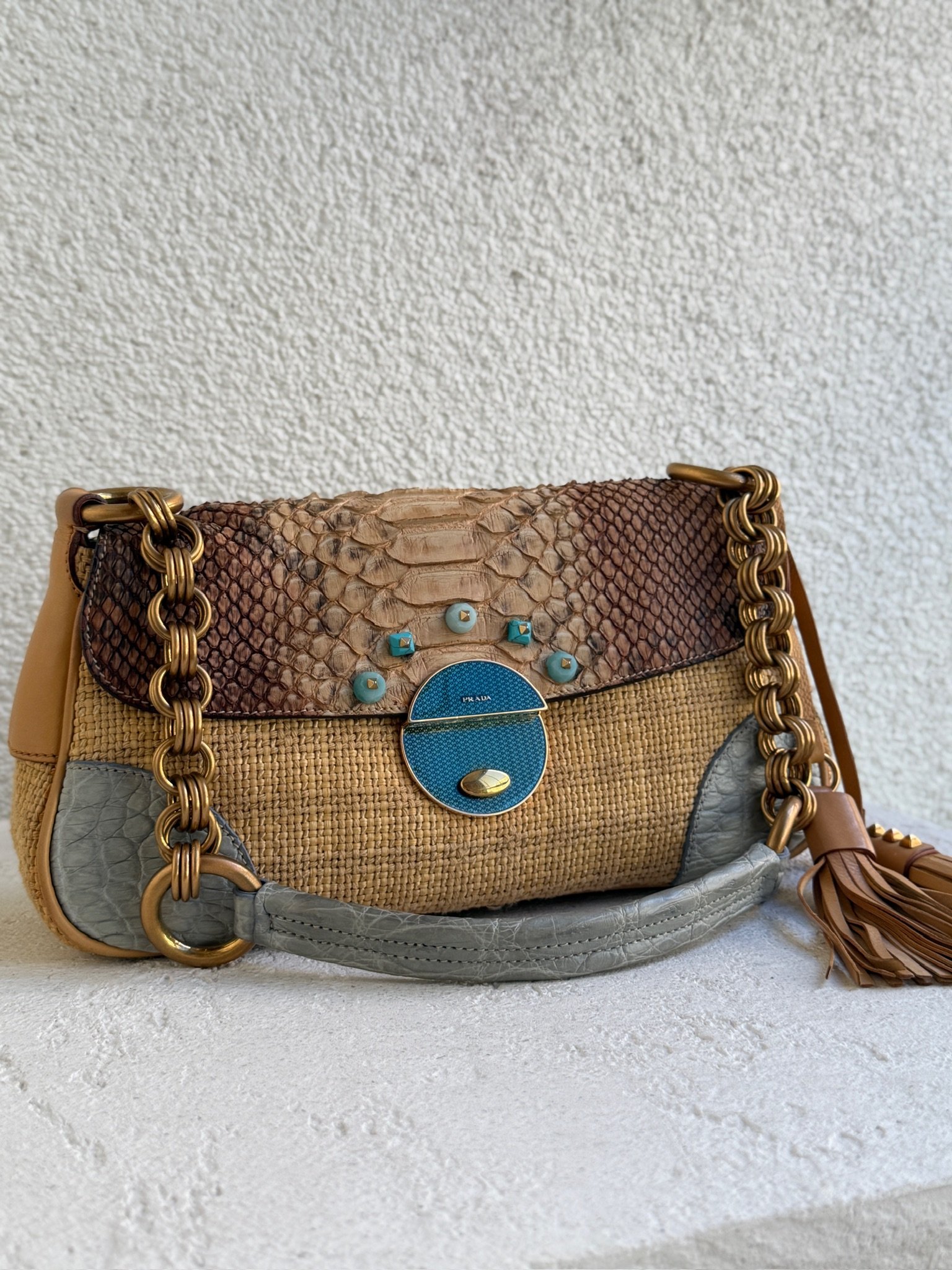 Prada Raffia Basket 2-Way Shoulder Bag - Image 20