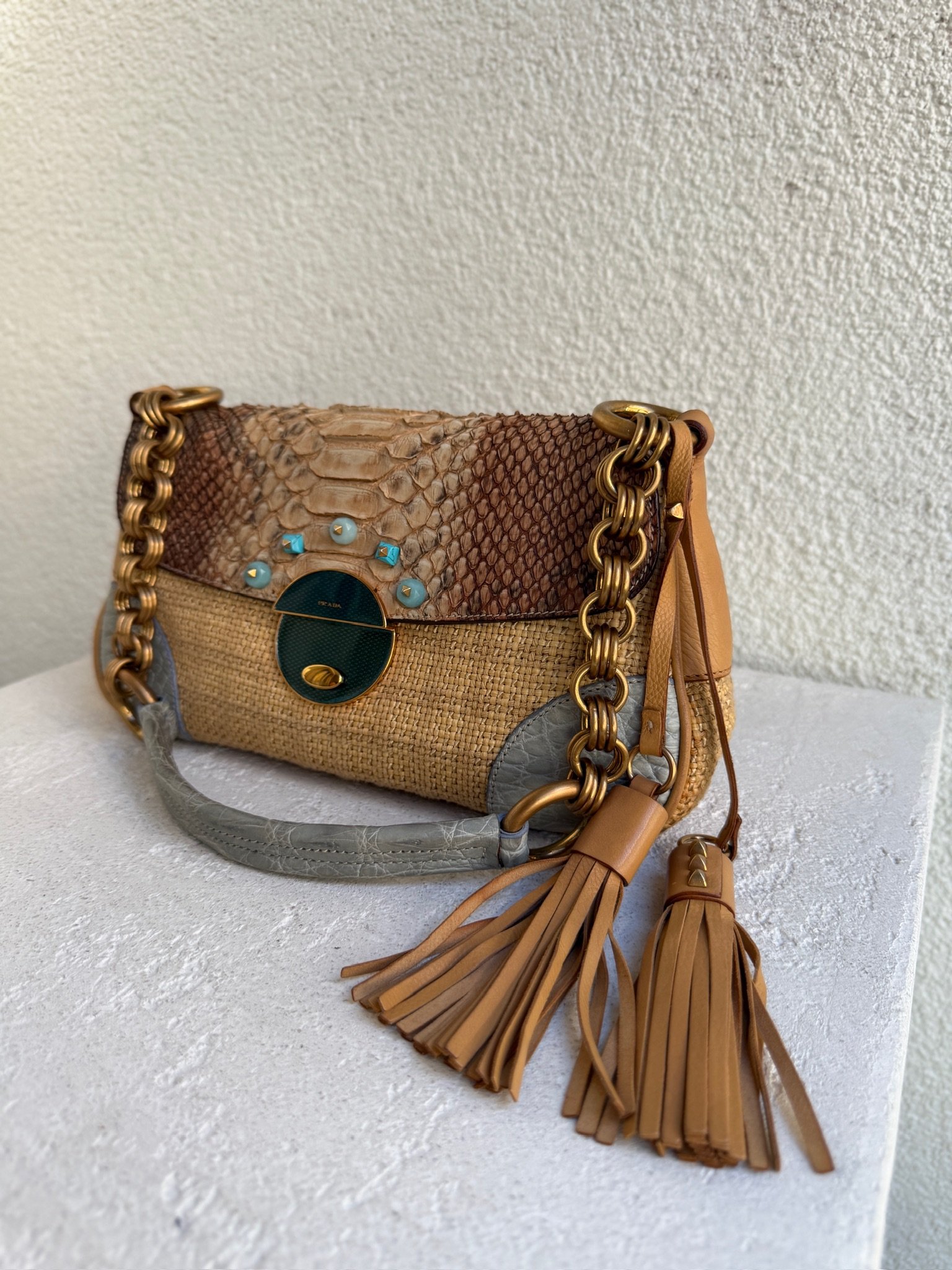 Prada Raffia Basket 2-Way Shoulder Bag - Image 18