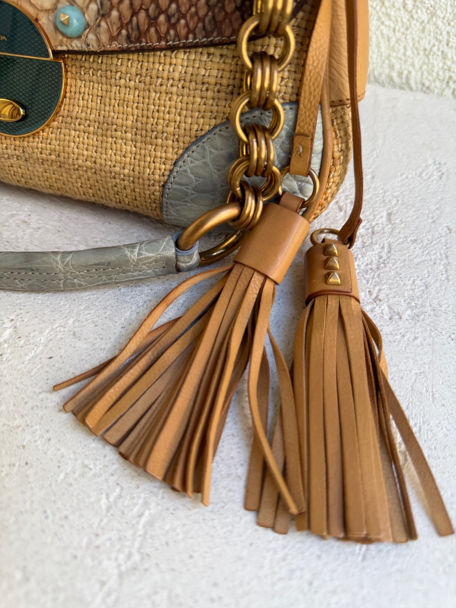 Prada Raffia Basket 2-Way Shoulder Bag - Image 17