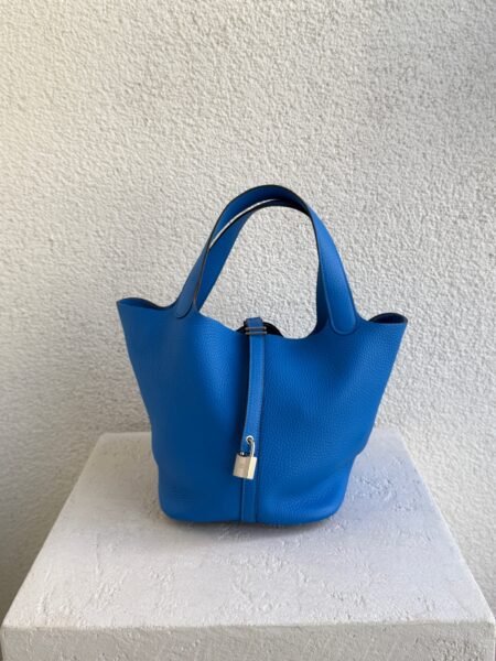Hermes Picotin 22 Bleu Hydra Clemence