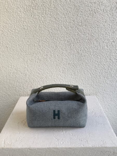Wool Small Bride-A-Brac H Natte Pouch Bleu Abysse