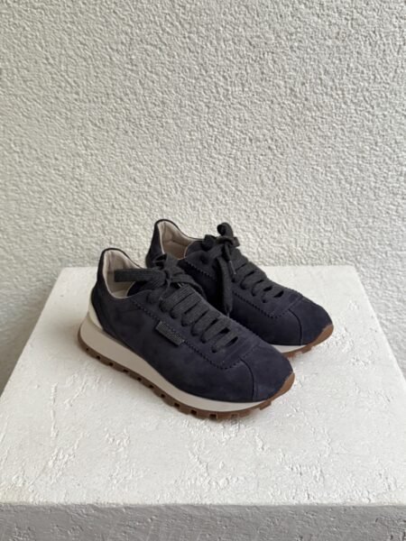 Brunello Cucinelli shiny tab navy Sneakers