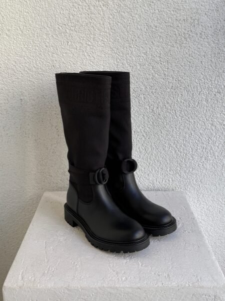 Christian Dior Logo Leather High Boot
