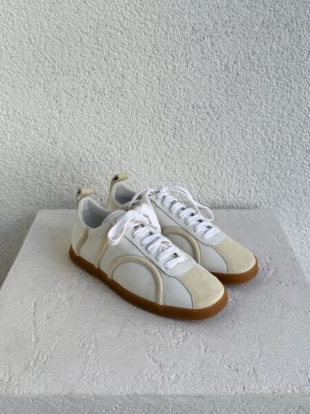 Toteme Suede Trimmed Leather Sneaker