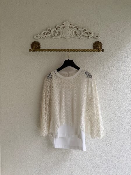 Chloé White Floral Lace Layered Blouse