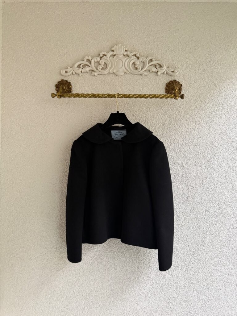 Prada Black Peter Pan Collar Jacket
