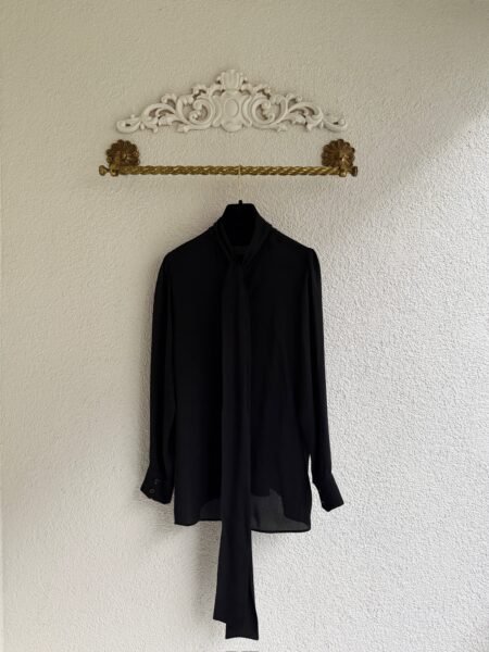 Gucci Black Silk Pussy-Bow Blouse