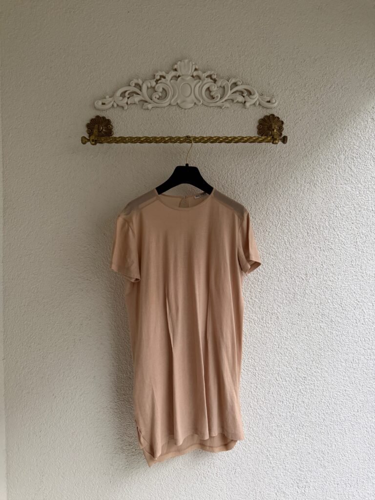 Miu Miu Blush Pink Short-Sleeve Longline Top