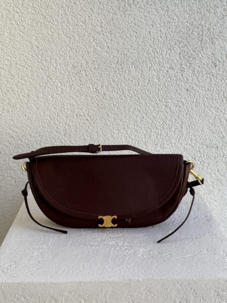 Celine Soft Triomphe Halfmoon Bag – Dark Brown